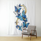 Symbool oneindigheid van Blauwe Morpho Vlinders Wandkleed (In situ)