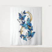 Symbool oneindigheid van Blauwe Morpho Vlinders Wandkleed (Voorkant)
