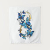 Symbool oneindigheid van Blauwe Morpho Vlinders Wandkleed (Voorkant)