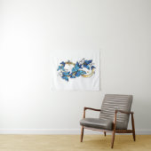 Symbool oneindigheid van Blauwe Morpho Vlinders Wandkleed (In Situ (horizontaal))