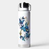 Symbool oneindigheid van blauwe Morpho vlinders Waterfles (Achterkant)