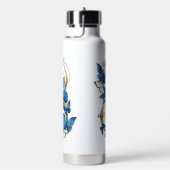 Symbool oneindigheid van blauwe Morpho vlinders Waterfles (Rechts)