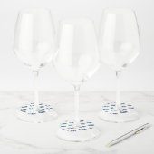 Symbool oneindigheid van Blauwe Morpho Vlinders Wijnglaslabel (Set)