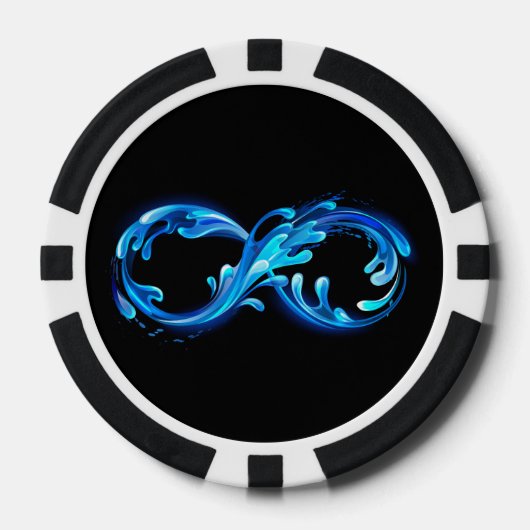 Symbool oneindigheid van koud helder water poker chips (Voorkant)