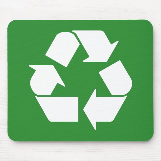 Symbool op groen recyclen muismat (Voorkant)