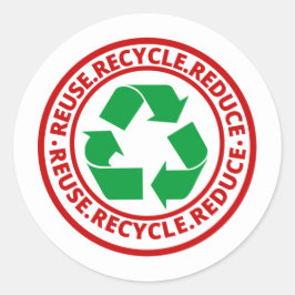 Symbool opnieuw gebruiken, verkleinen, Recyclen Ronde Sticker