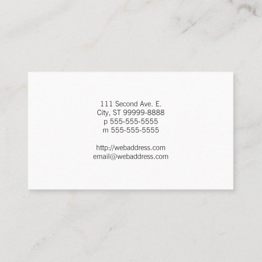 Symbool orthopedisch gewas visitekaartje (Achterkant)