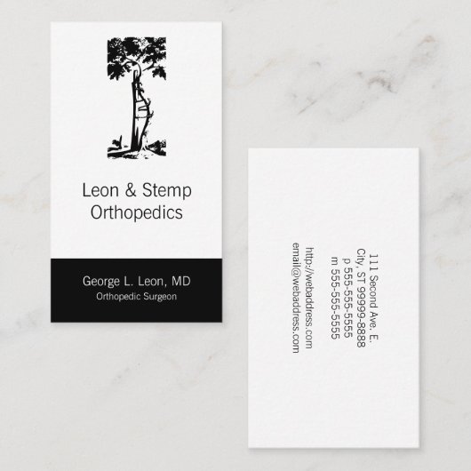 Symbool orthopedisch gewas visitekaartje (Voorkant / Achterkant)