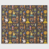 Symbool oude Egyptische Hieroglyphic-patroonlogo Cadeaupapier (Vlak)