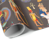 Symbool oude Egyptische Hieroglyphic-patroonlogo Cadeaupapier (Rol Hoek)