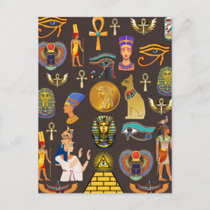 Symbool oude Egyptische Hieroglyphic-patroonlogo Feestdagenkaart
