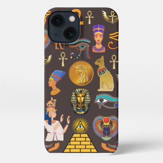 Symbool oude Egyptische Hieroglyphic-patroonlogo iPhone Hoesje (Achterkant)