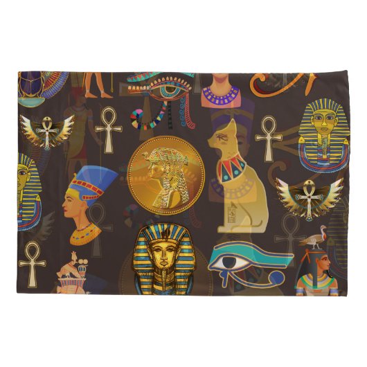 Symbool oude Egyptische Hieroglyphic-patroonlogo Kussensloop (Achterkant-Links)