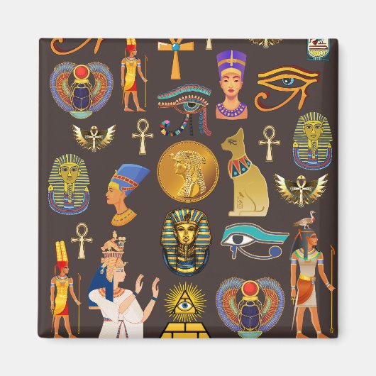 Symbool oude Egyptische Hieroglyphic-patroonlogo Magneet (Voorkant)