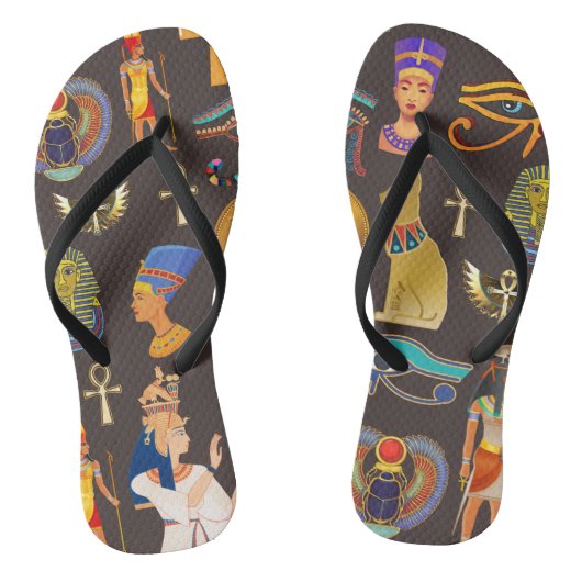 Symbool oude Egyptische Hieroglyphic-patroonlogo Teenslippers (Voetbed)