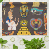 Symbool oude Egyptische Hieroglyphic-patroonlogo Theedoek (Gevouwen)