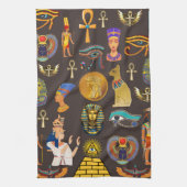 Symbool oude Egyptische Hieroglyphic-patroonlogo Theedoek (Verticaal)