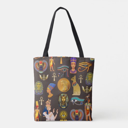 Symbool oude Egyptische Hieroglyphic-patroonlogo Tote Bag (Achterkant)