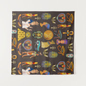 Symbool oude Egyptische Hieroglyphic-patroonlogo Wandkleed (Voorkant (horizontaal))