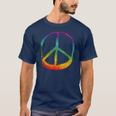 Symbool PEACE — 60s Psychedelic Hippie Stropdas-Dy T-shirt (Voorkant)