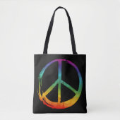 Symbool PEACE — 60s Psychedelic Hippie Stropdas-Dy Tote Bag (Voorkant)
