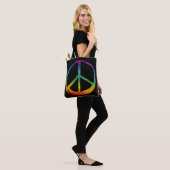Symbool PEACE — 60s Psychedelic Hippie Stropdas-Dy Tote Bag (Op model)