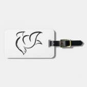 Symbool PEACE DOVE - Christelijke Hippie Love Bagagelabel (Voorkant horizontaal)