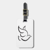 Symbool PEACE DOVE - Christelijke Hippie Love Bagagelabel (Voorkant verticaal)