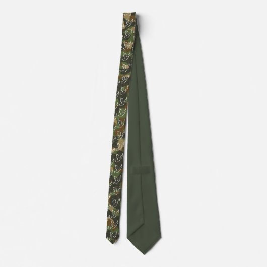 Symbool PEACE DOVE - Groene Camouflage Stropdas (Achterkant)