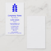 Symbool plant - Blauw op wit Visitekaartje (Voorkant / Achterkant)