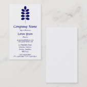 Symbool plant - Donkerblauw op wit Visitekaartje (Voorkant / Achterkant)