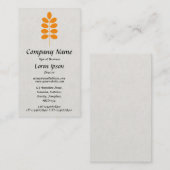 Symbool plant - Oranje op Canvas Visitekaartje (Voorkant / Achterkant)