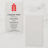 Symbool plant - Rood op Canvas Visitekaartje (Voorkant / Achterkant)