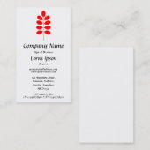 Symbool plant - Rood op wit Visitekaartje (Voorkant / Achterkant)