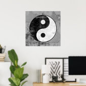Symbool-Poster met verdringing Yin Yang Poster (Thuiskantoor)