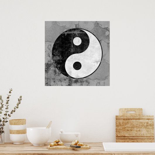 Symbool-Poster met verdringing Yin Yang Poster (Keuken)