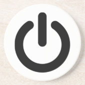 Symbool Power Button Zandsteen Onderzetter (Voorkant)