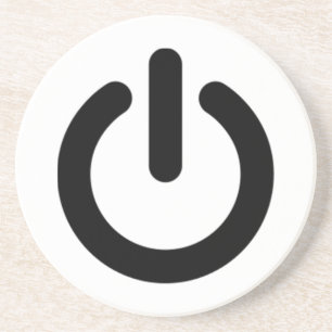 Symbool Power Button Zandsteen Onderzetter