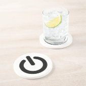 Symbool Power Button Zandsteen Onderzetter (Zijkant)