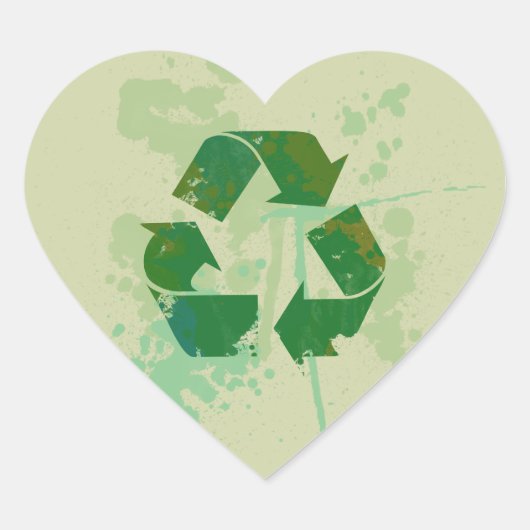 Symbool recyclen hart sticker (Voorkant)