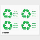 Symbool recyclen rechthoekige sticker (Vel)