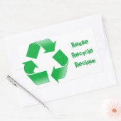 Symbool recyclen rechthoekige sticker (Envelop)