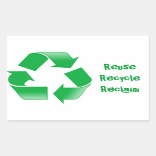 Symbool recyclen rechthoekige sticker