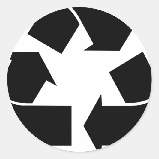 Symbool recyclen ronde sticker (Voorkant)