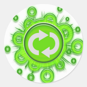 Symbool recyclen ronde sticker