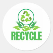 Symbool recyclen ronde sticker (Voorkant)