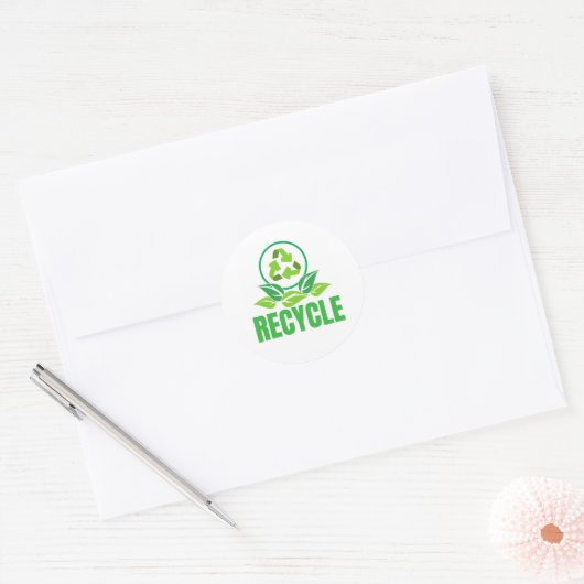 Symbool recyclen ronde sticker (Envelop)