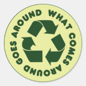Symbool recyclen ronde sticker (Voorkant)
