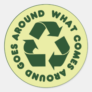 Symbool recyclen ronde sticker