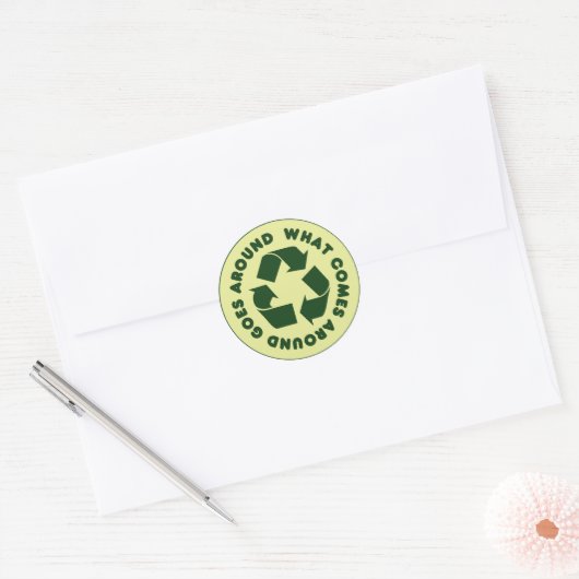 Symbool recyclen ronde sticker (Envelop)